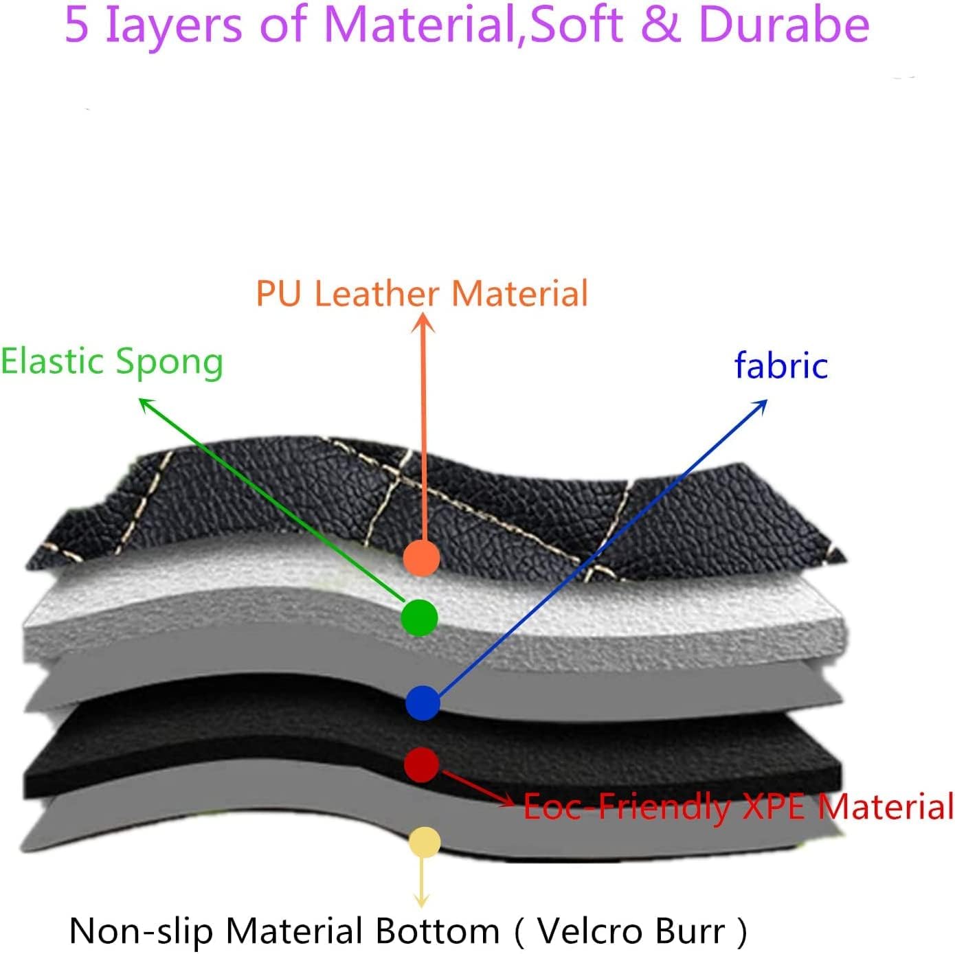 Custom All-Weather Protection Luxury Leather Floor Mats for Cars SUVs Trucks According Anti-Slip Leather Floor mats ﻿ (43,Striped Black)