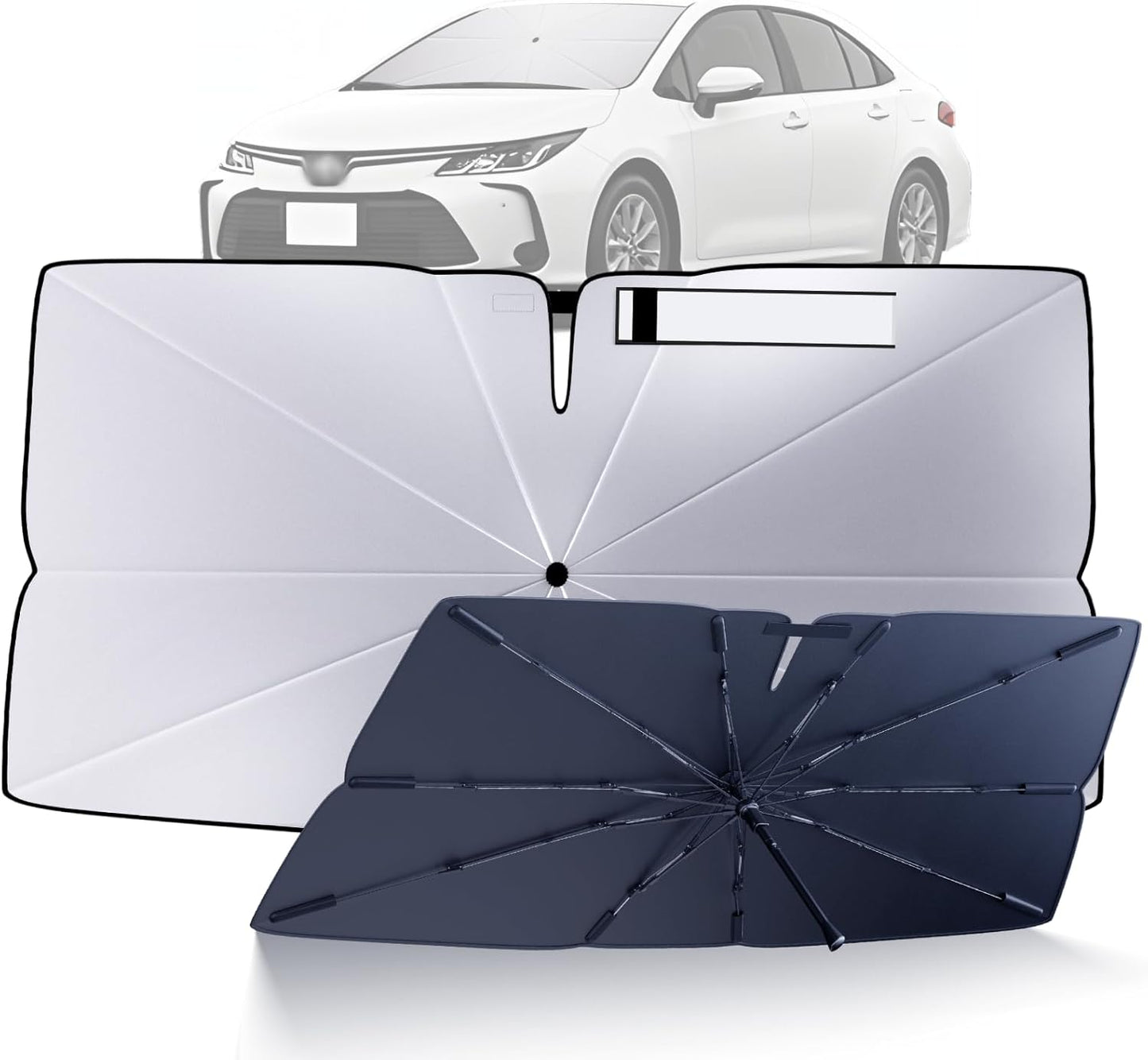 Windshield Sun Shade Umbrella: Custom Fit for Toyota-Corolla-2019-2023 2024 2025- Corolla (Not for Corolla Cross) Front Window Sunshade Heat Insulation - Shield UV and Heat