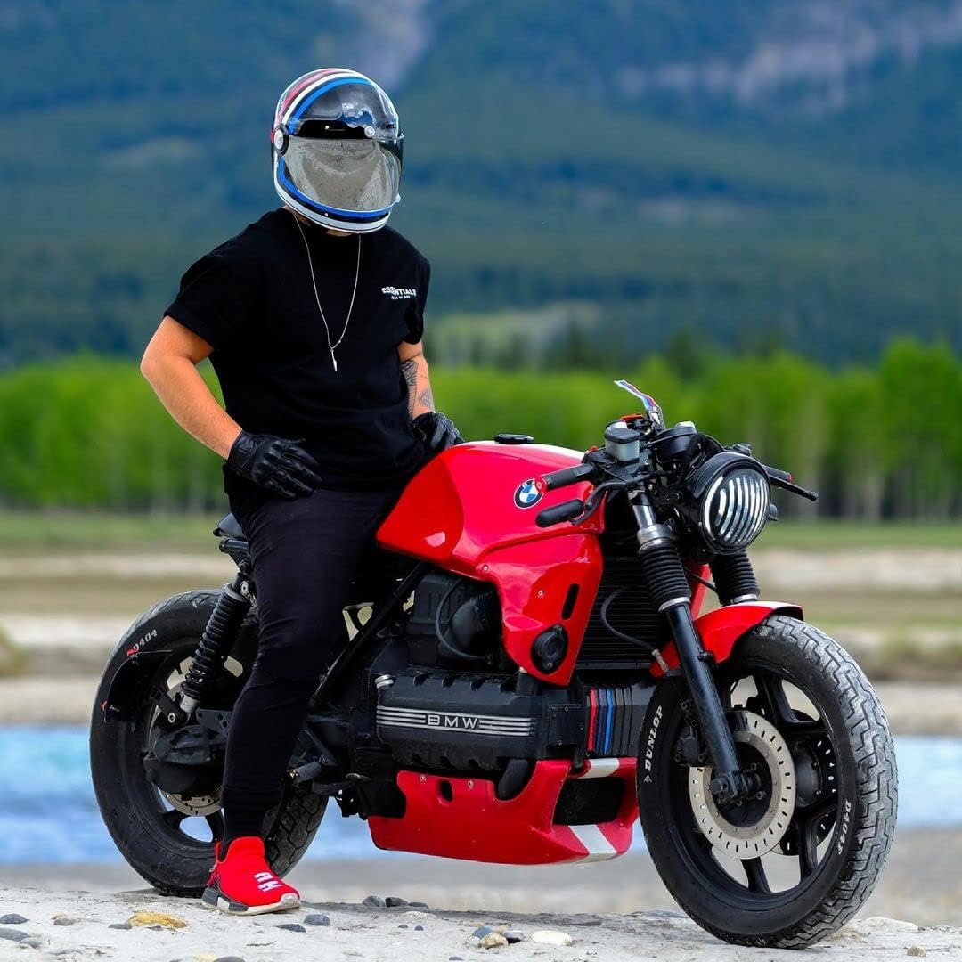 Harssidanzar Leather Motorcycle Gloves for Men Touchscreen GM028