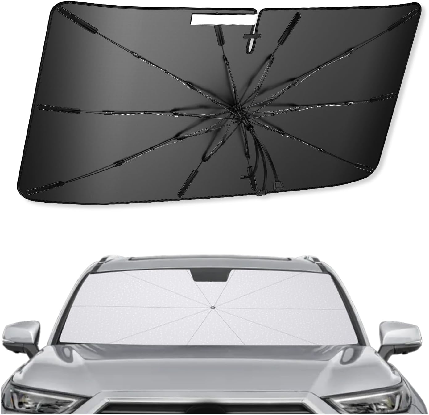 SXCY for 2024 2025 Toyota Grand Highlander Windshield Umbrella Sunshade [Easier Foldable] 2025 Grand Highlander Accessories Sunshade Umbrella for 2025 Grand Highlander Windshield Umbrella Sun Shade