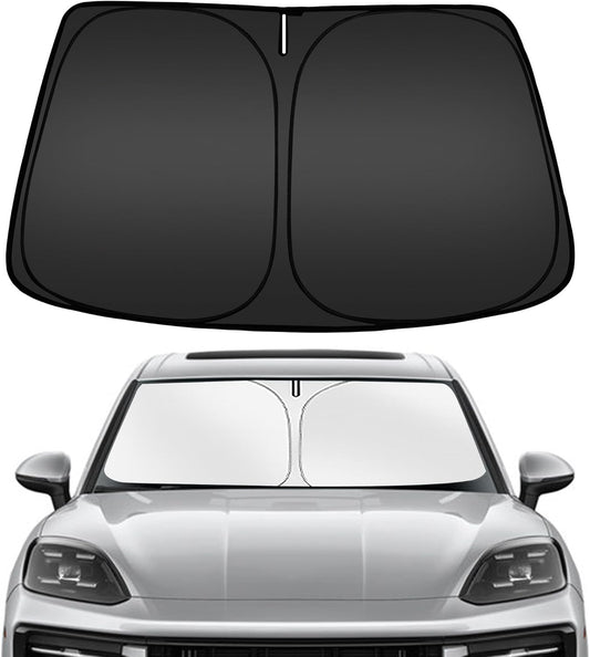 ARISMOTOR Windshield Sun Shade for Porsche Cayenne 2019-2025, Custom Fit Foldable Front Window Sunshade Sun Visor Protector, Block UV Rays Keep Your Car Cooler