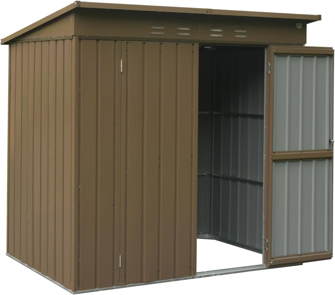 IKERY Metal Storage Shed - 6' x 4' with Double Lockable Doors, Garden and Backyard Tool Shed for Bikes, Weather - Resistant, Dark Gray
