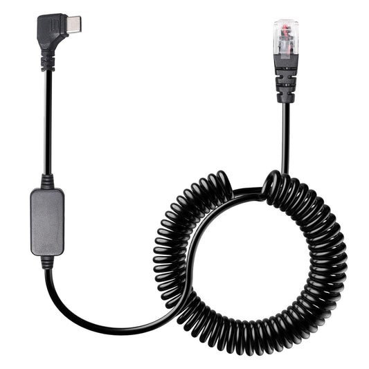 Radar Detector Colied Cord with USB-C to RJ11 Plug Cable 5V-12V Power Cable Compatible with Escort Uniden Radenso XP Beltronics Cobra Whistler 9.8FT Powered for 12V Radar Detectors