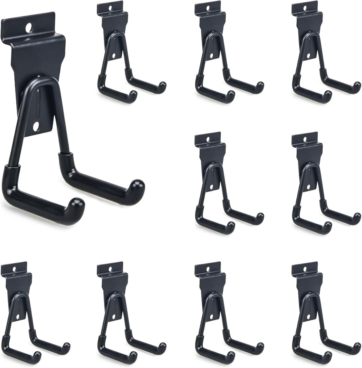 Slatwall Hooks Heavy Duty Slat Wall Accessories Garage Small U Hooks and Hangers for Garage Organizers, Black(10 Pack)