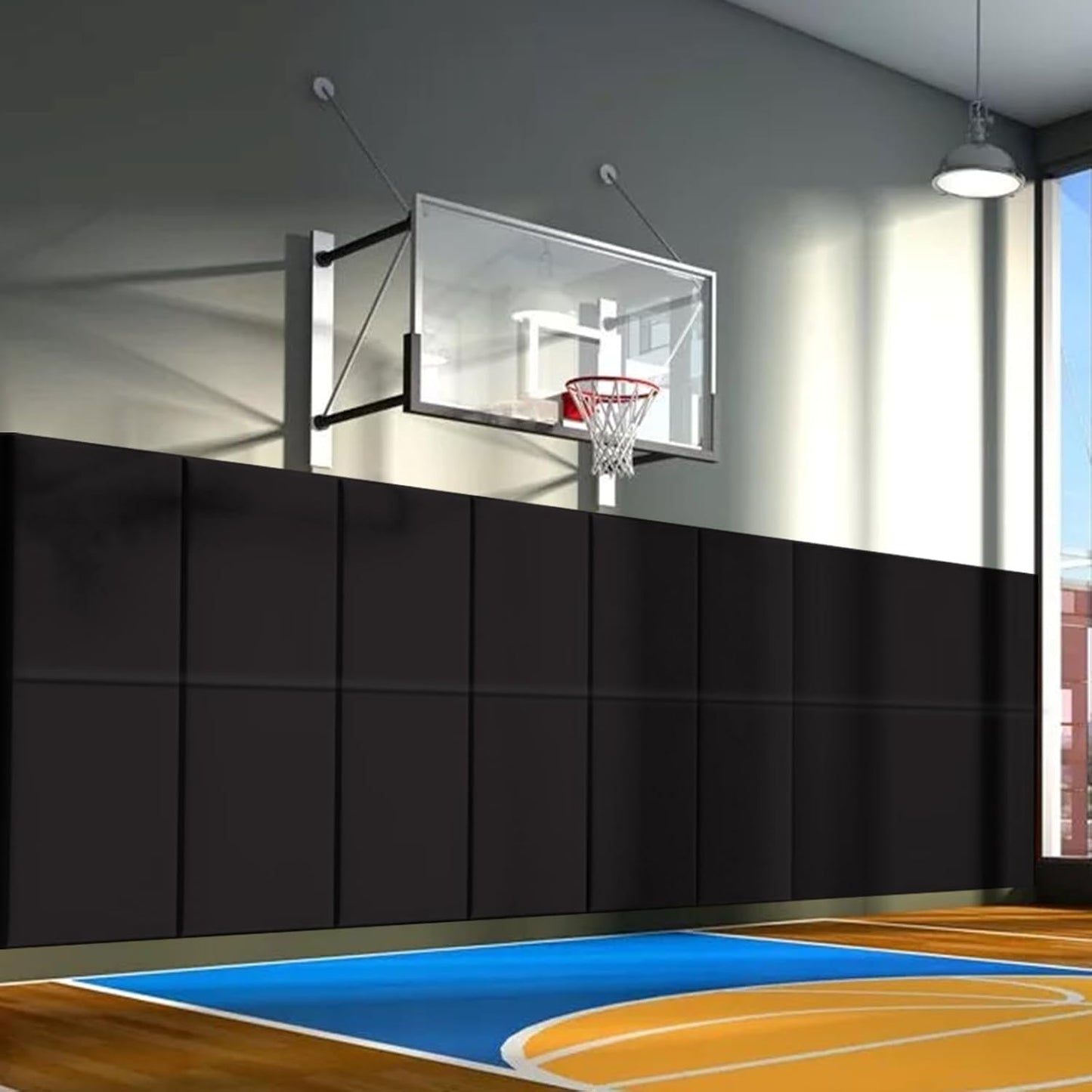 PROGOAL 60"/72" High Gym Wall Padding 2"/4" Thick Foam Basketball Court Wall Mount Protector for Garage Taekwondo Babyroom - Durable Waterproof Anti-Cushion