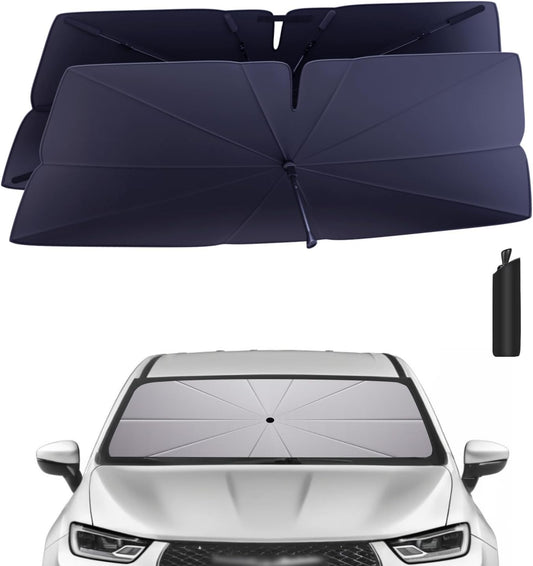 Windshield Sun Shade Umbrella for 2017-2025 Chrysler Pacifica Accessories: Custom Fit 240T Silver, Double Thickened, Foldable Sunshade Window Sun Visor, Ultimate 99% UV Blocking for Touring, Limited