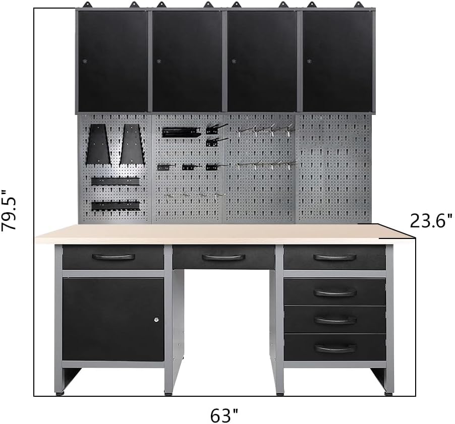 Steel Garage Workbench Organizer Set System for Factories Auto Repair Shops