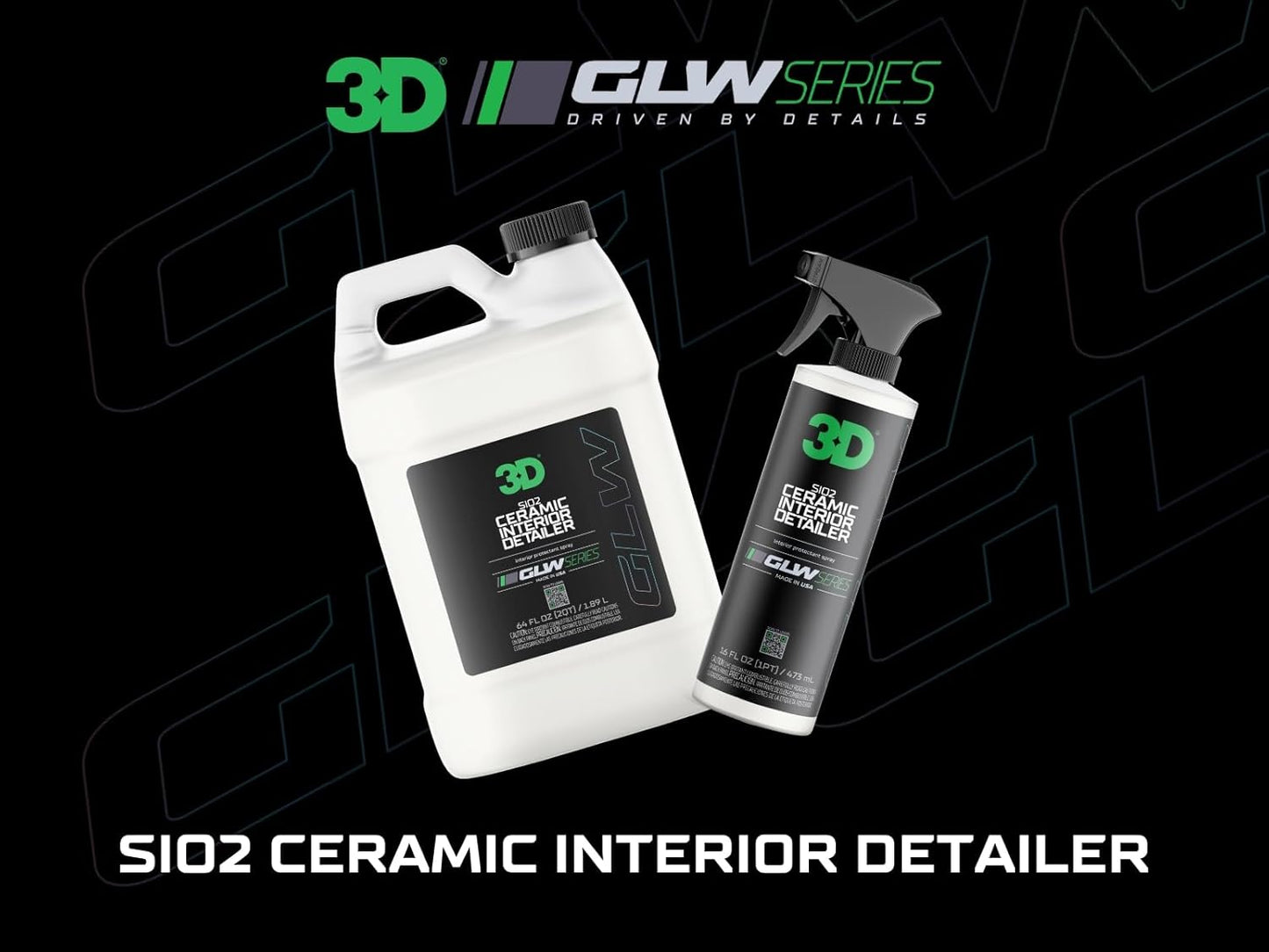 3D SiO2 Interior Detailer, GLW Series | Ultimate Deep Cleaning | Ultra Ceramic Protectant |Safe on Leather, Vinyl, Plastic & More | Removes Dust, Dirt, Grease | DIY Car Detailing | 16 oz
