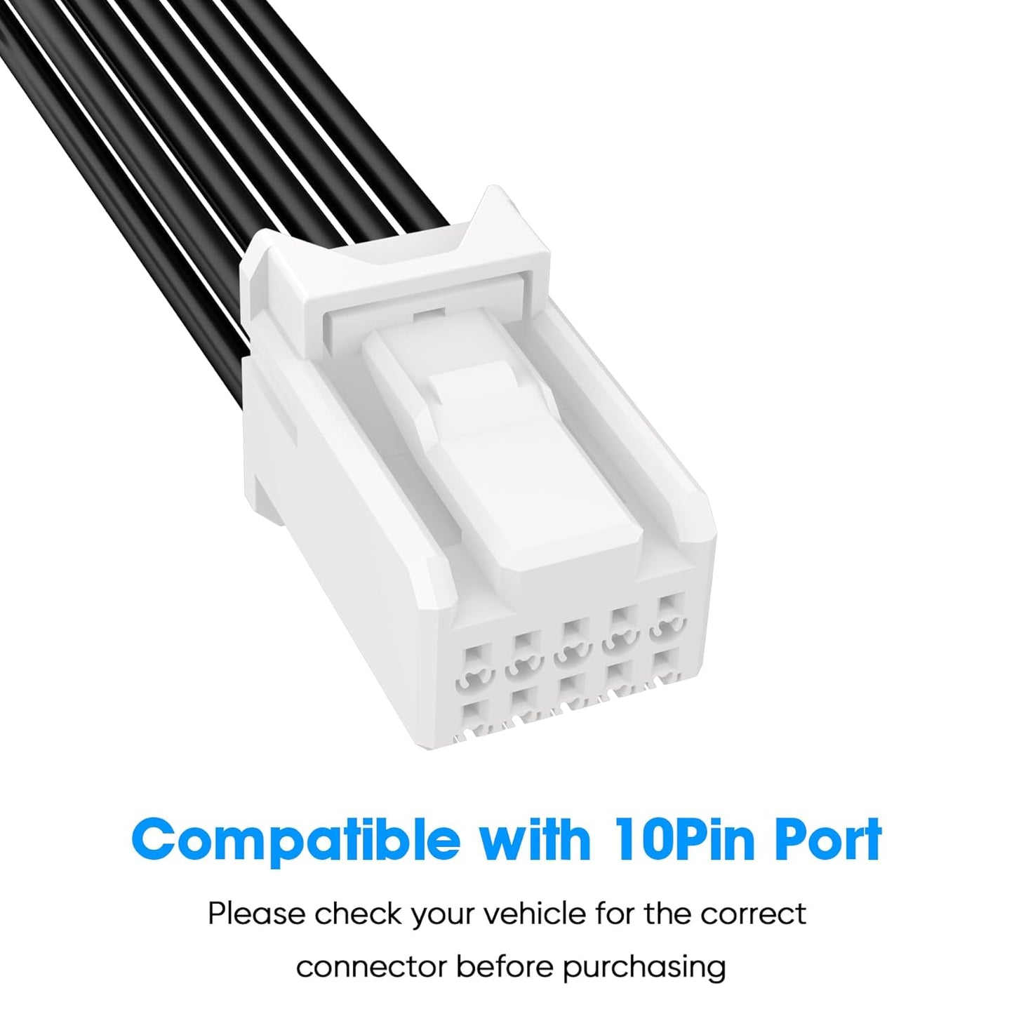 Radar Detector Power Adapter RJ11 Plug (10P Type C) Compatible with Dodge RAM,Charger,Challenger,Grand Cherokee,Chrysler,with Auto-dimming Rearview Mirror,Radar Detector Adapter Cable,Clean Install