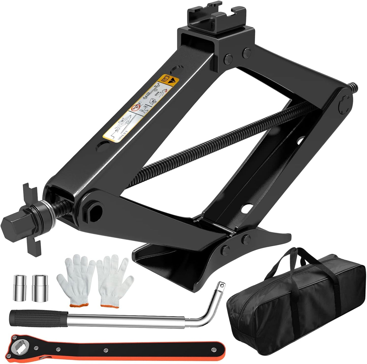 IMAYCC Scissor Jack for Car/SUV/MPV - Heavy Duty 3.0 Ton (6614 lbs) Car Jack kit with Hand Crank Trolley Lifter, Portable Emergency Tire Change kit with Wheel Wrench.
