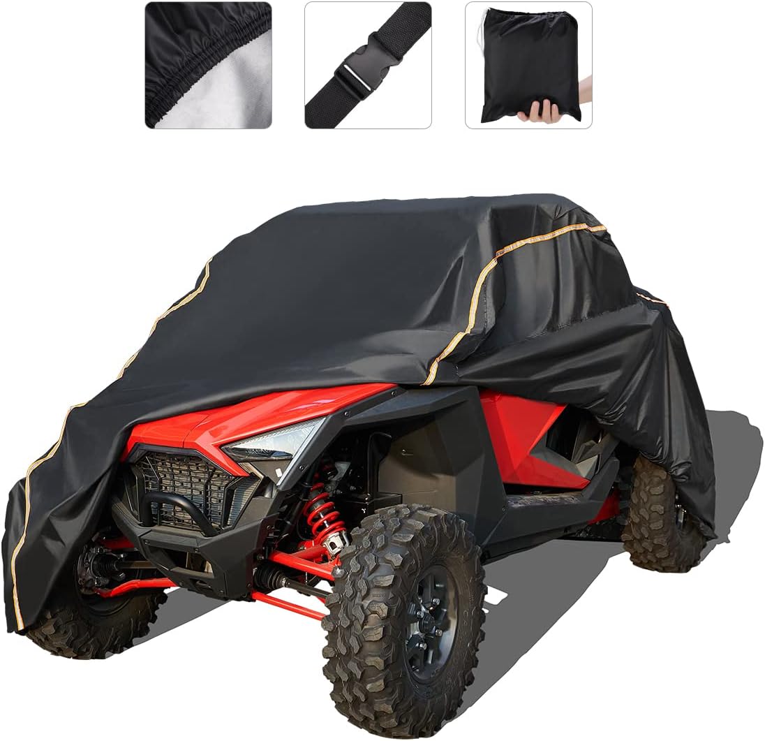 KEMIMOTO PRO XP Cover X3 Heavy Duty UTV Cover 2 Seater Large Size Compatible with Can-Am Maverick X3, Polaris RZR PRO XP, Talon, Commander, YXZ1000R, 2-3 Seater Reflective Strip Sturdy in Wind