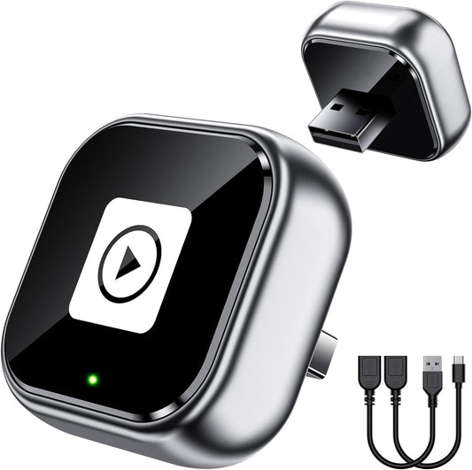 Wireless Carplay Adapter, 2025 Upgrade Mini USB Design for Car Play & Android Auto, Easy Use Fast Stable Connection for iPhone