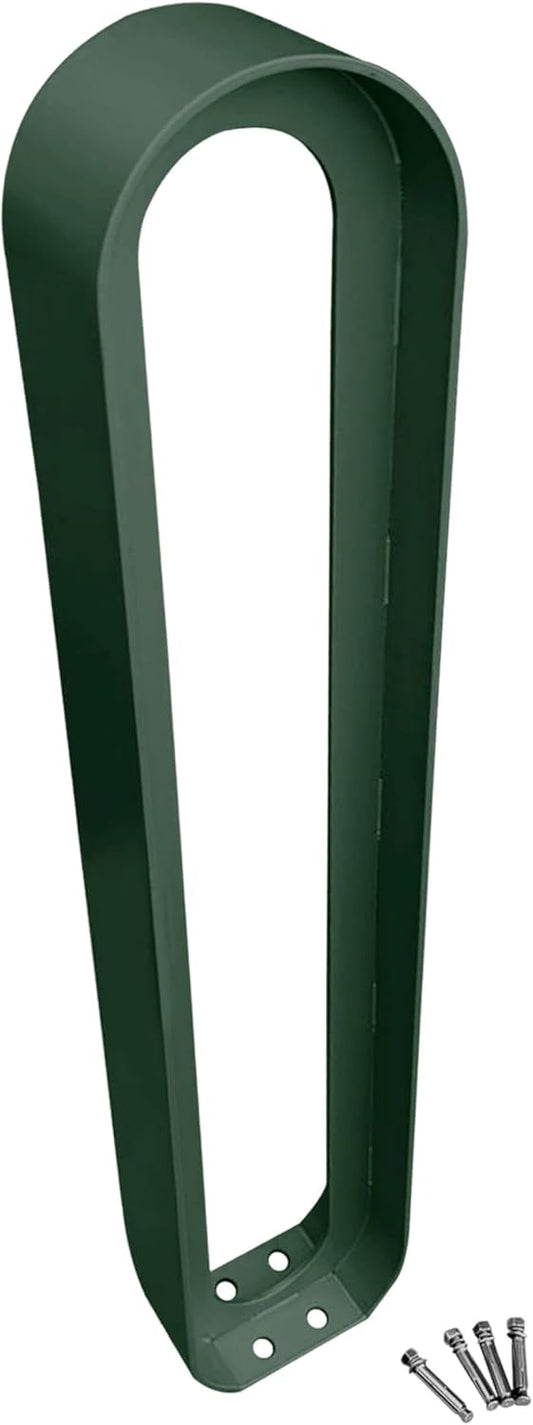 Sandbaggy Modern Commercial Bike Rack | 6.5” x 3” x 35” Oval Design | In-Ground | Anchor Bolts Included (Green, 8)