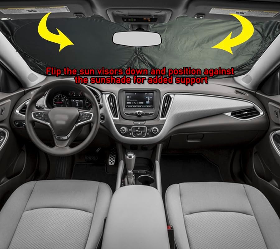 Gven Car Windshield Sun Shade, Artistic Design Car Shade Foldable Windshield Sun Visor Heat-Reflective Sunshade for Summer (Abstract, L)