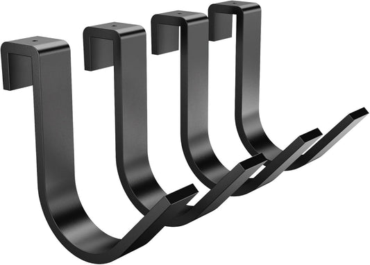 SunsGrove Heavy-Duty 4-Pack Overhead Garage Ceiling Storage Hooks, Add-On Storage Rail Hook Accessory for Hanging Bikes and More, Supports Up to 66lbs