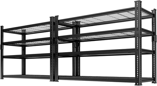 Storage Shelves Heavy Duty 2 PCS, 36"L x 16"W x 60"H Garage Wire Shelving Unit Loads 1920LBS, 4-tier Adjustable Metal Industrial Utility Shelf Rack for Kitchen, Laundry, Pantry, Warehouse, Basement