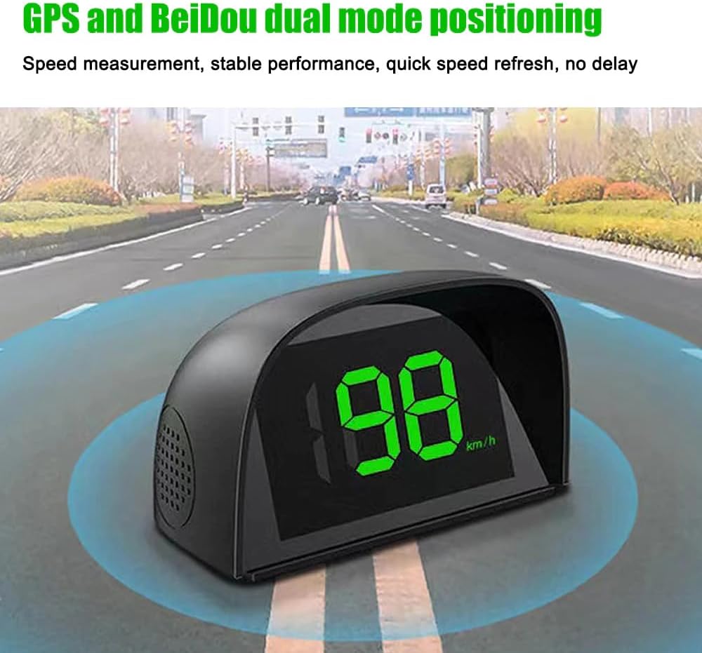 Shkalacar Car Digital GPS Speedometer Car HUD Heads Up Display with Speed, Mph/Kmh，USB Plug and Play for All Car