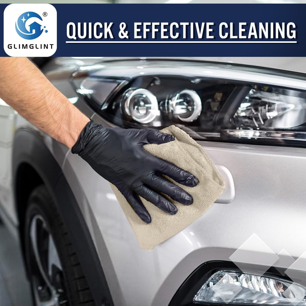 GLIMGLINT Brown Microfiber Cleaning Cloth, 12 Pack Cleaning Towels for Kitchen, Lint Free, Scratch-Free, Highly Absorbent, and Reusable Cleaning Rags for House, Window and Glass, Cars, 14"X12"