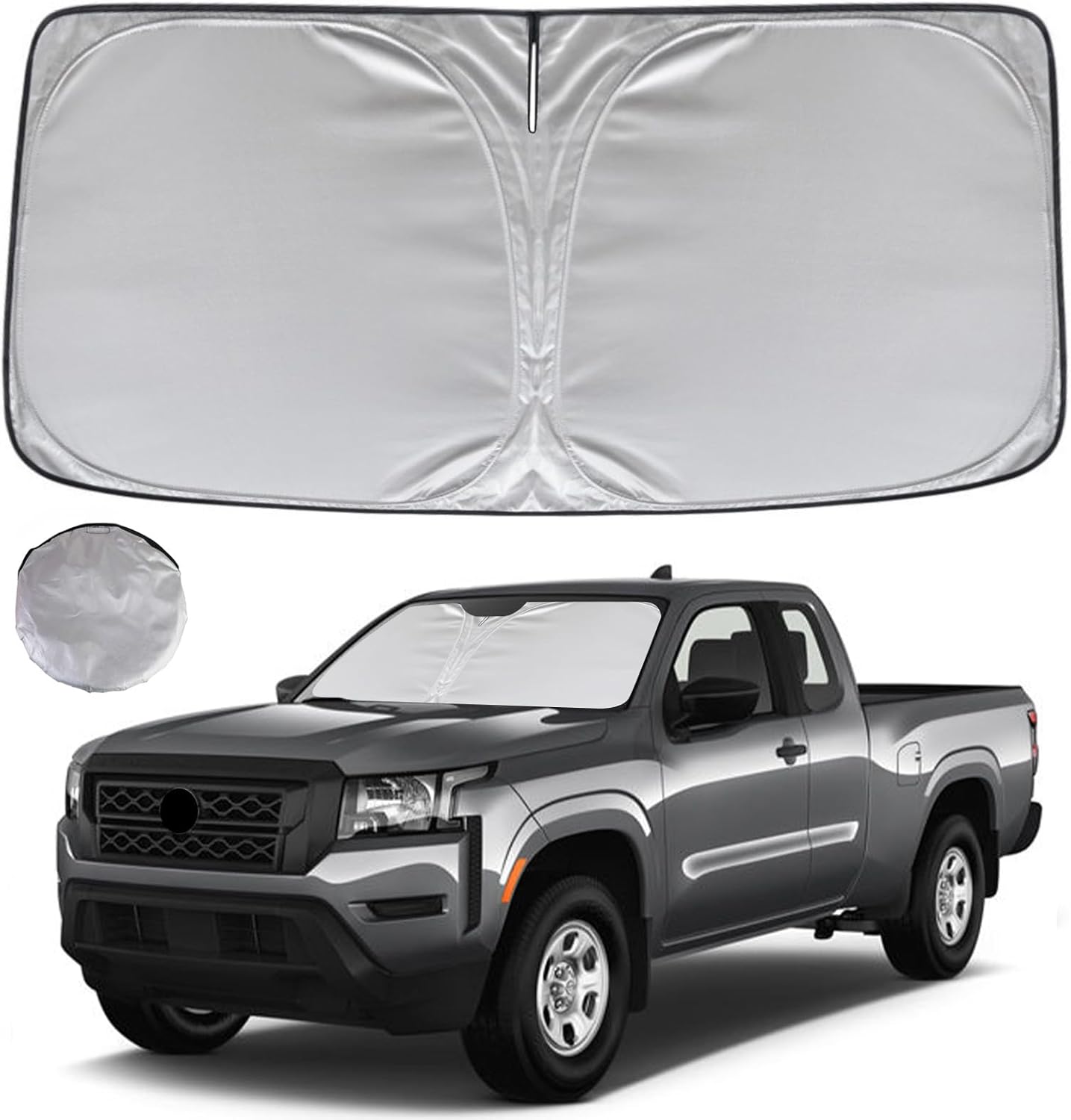 KAYZT Windshield Sun Shade for 2022-2025 2026 Nissan Frontier Foldable Sunshade Front Window Custom Fit Car Accessories