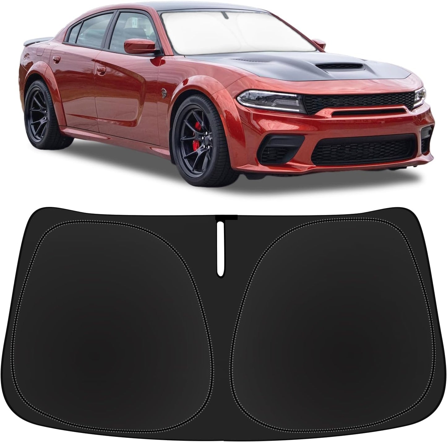 for Charger 2025 Windshield Cover Sunshade Foldable Shield for Dodge Charger 2023 2024, for Dodge Challenger 2006-2022 Front Window Sun Shades UV Protector 240T Reflective Sun Visor Accessories