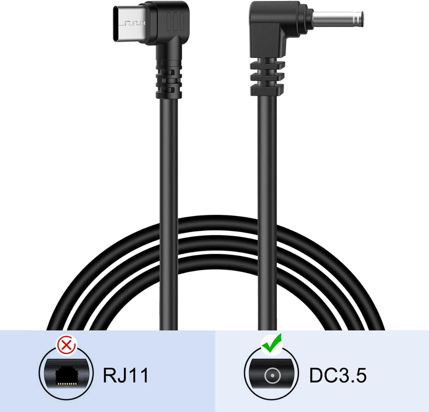 Radar Detector Cord, Type C to DC3.5 Plug Cable,for CobrWhistler Escort Valentine One Uniden Beltronics Radar Detector,Replacement Power Cable for Radar Detectors