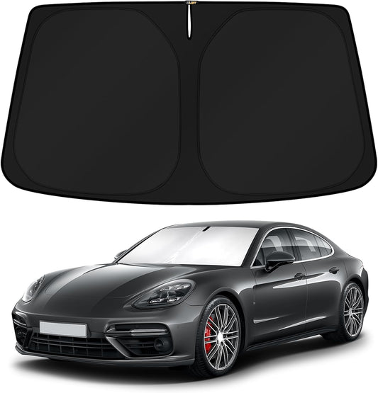 KUST Windshield Sun Shade for 2017-2024 Porsche Panamera Sedan Accessories Custom Fit Sunshade Sun Visor Protector Foldable Blocks UV Rays Keep Your Car Cooler