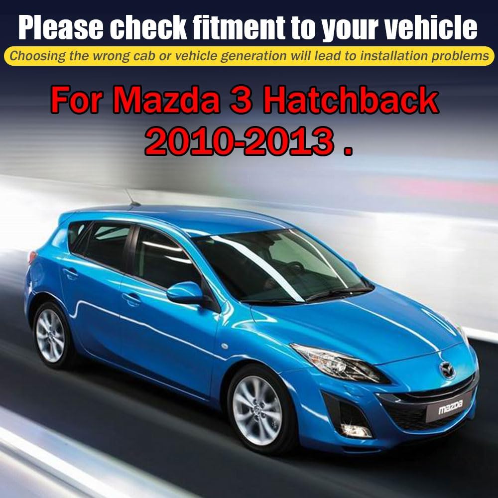Rain Guards for Mazda 3 Hatchback 2010-2013, Tape-on Side Window Deflectors for Mazda 3 Hatchback, Window Visors for Mazda Cars, for Mazda Car Accessories 4 Rain Guards ＆ 2 Car Coasters