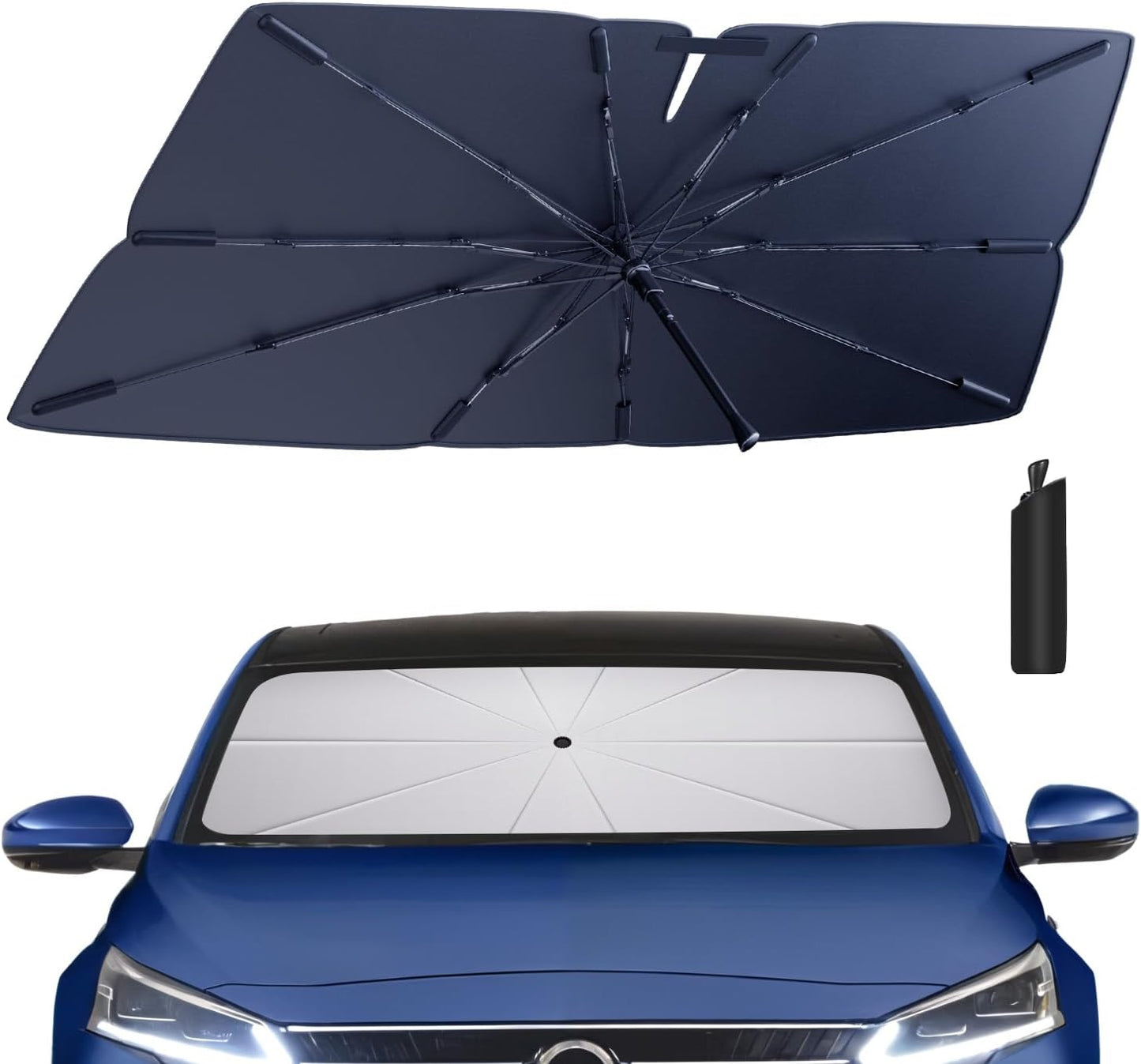 Windshield Sun Shade Umbrella: for Nissan Altima-Sedan-2019-2024 2025- Front Custom Car Window Shades - Foldable Altima Sunshades Block UV Keep Cool