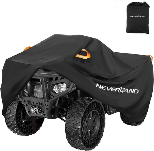 NEVERLAND ATV Cover Waterproof Heavy Duty 4 Wheeler Cover Quad Cover All Season Weather Proof Outdoor UV Protection for Polaris Yamaha Suzuki Honda (Black XXLarge)