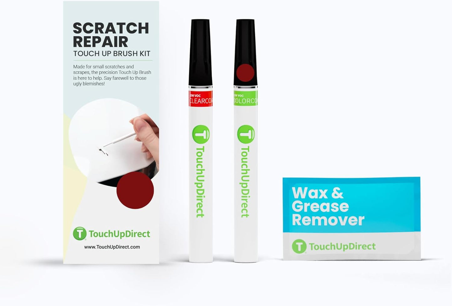 TouchUpDirect 3R3 Barcelona Red Pearl Compatible with Toyota Exact Match Scratch Repair Touch Up Paint - Brush Kit