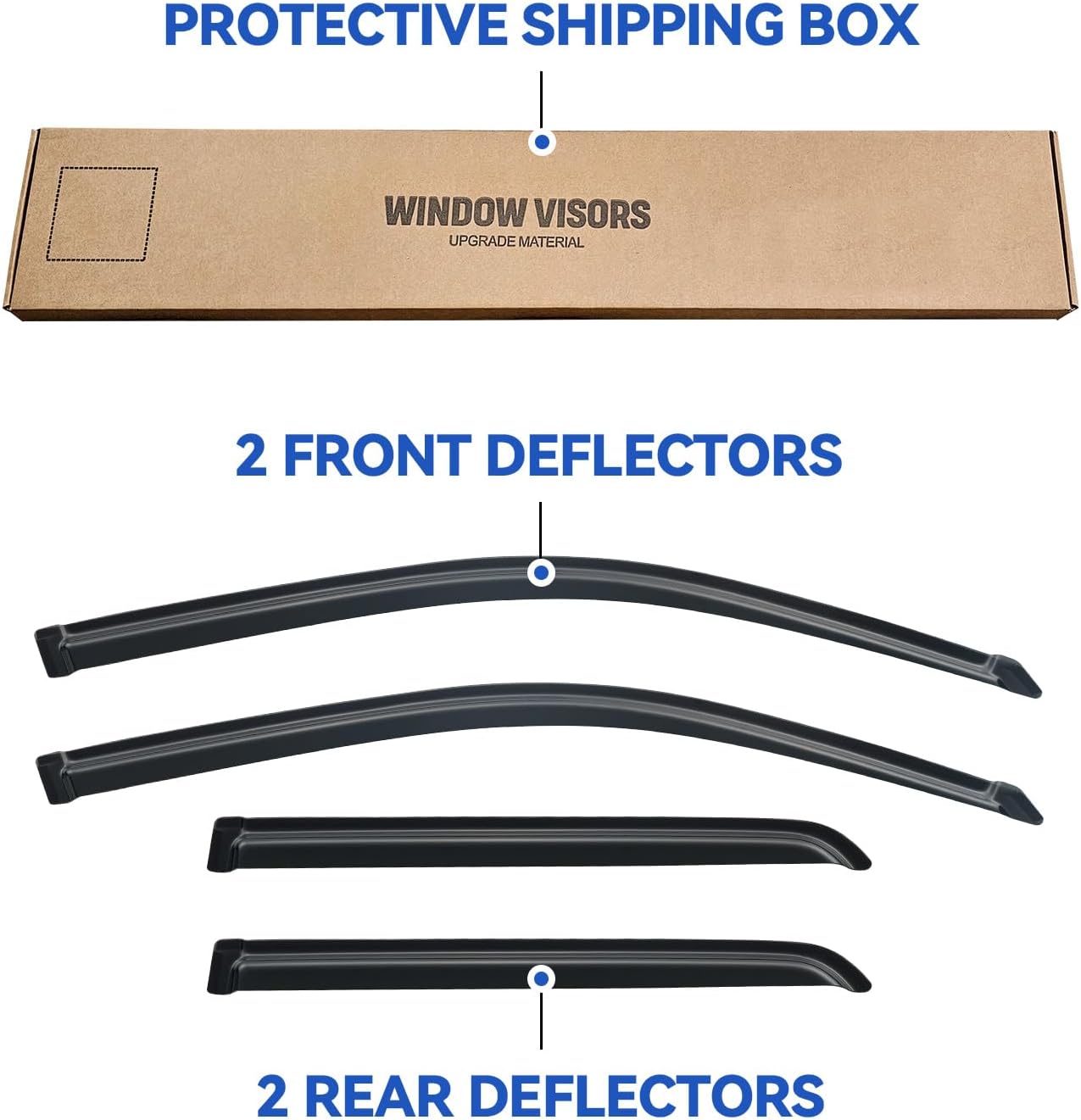 Window Visors Rain Guards Shield for 2003-2009 Toyota 4Runner, Out-Channel Window Vent Wind Deflectors Visors Shades for 03 04 05 06 07 08 09 4Runner