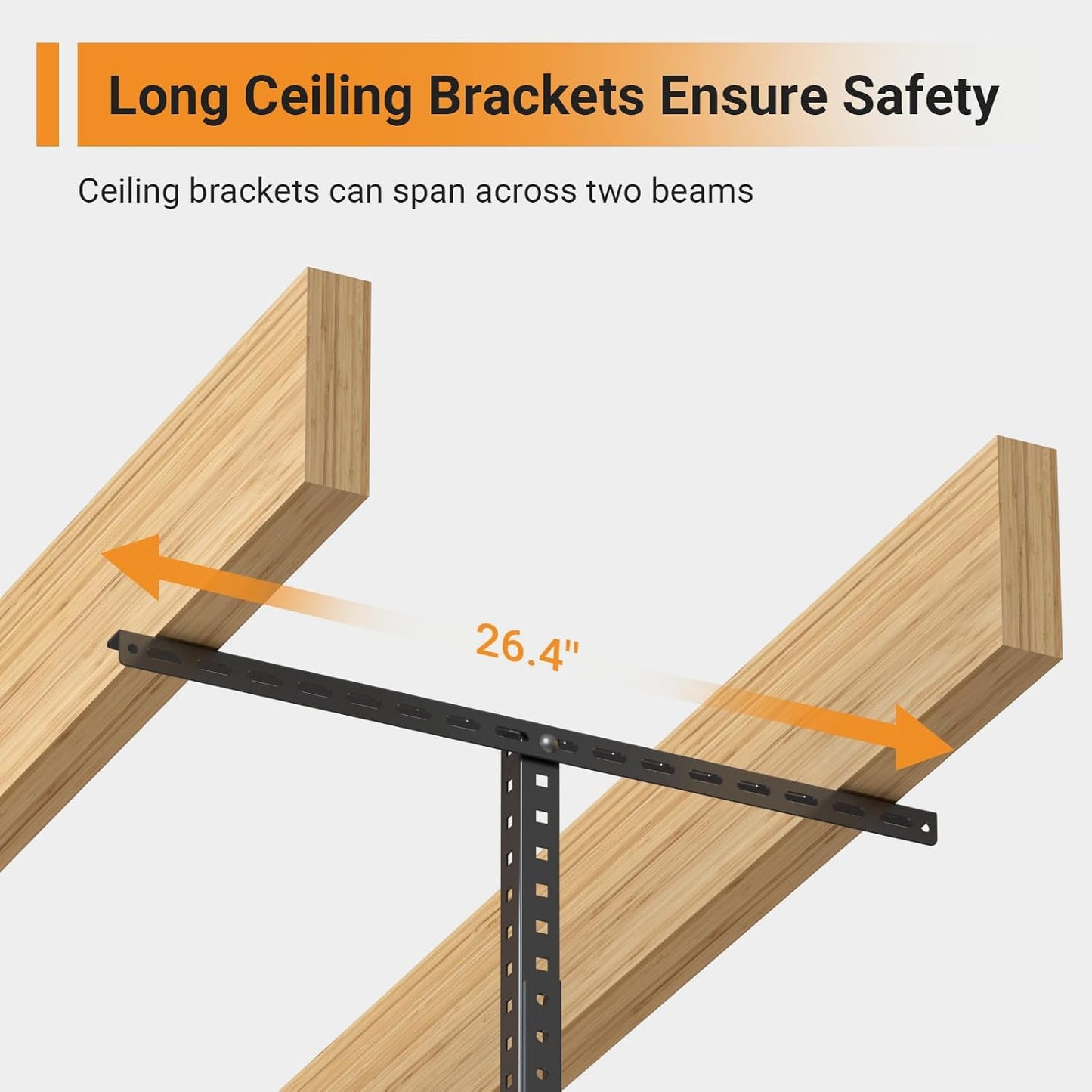 3ftx8ft Overhead Garage Storage Rack, Heavy-Duty Metal Garage Ceiling Storage Rack, 22''-40" Adjustable Ceiling Drop-Down, 600 lb. Loading Weight Capacity, Black