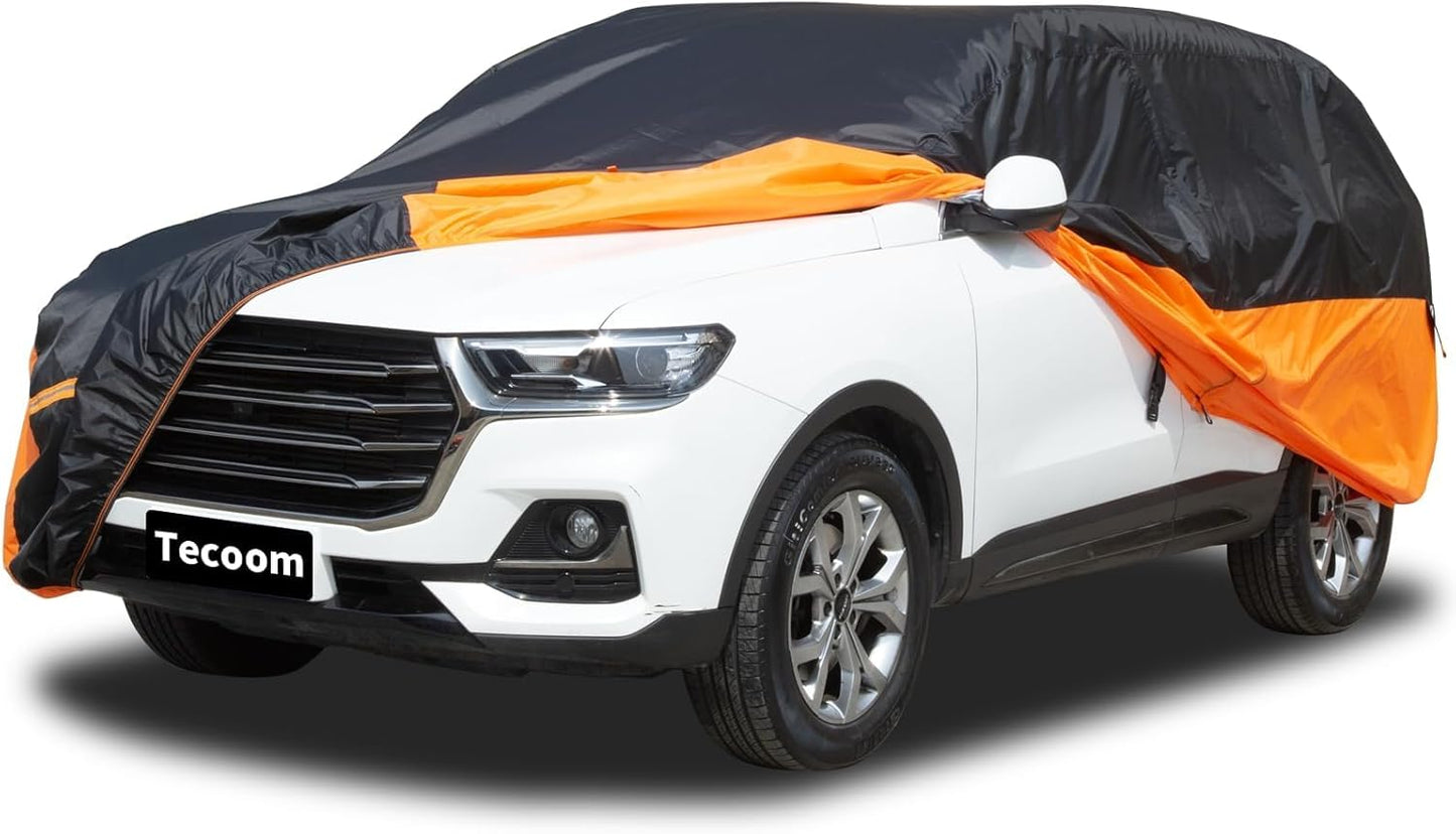 Car Covers Waterproof All Weather for Automobiles, Indoor Outdoor Windproof Dust Rain Sun Snow UV Protection Breathable Full Exterior Covers, Universal Vechicle Tarp Cover Fit 191-205 inches SUV