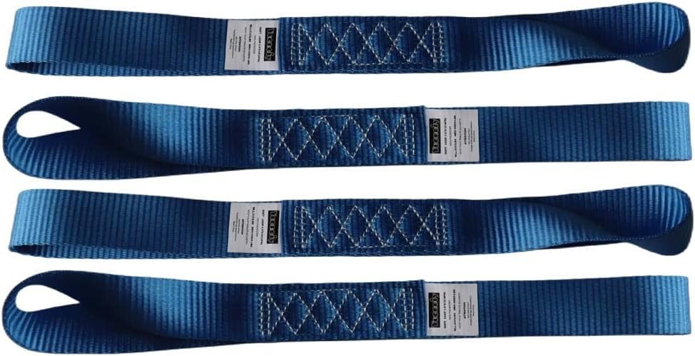 Heavy Duty Soft Loop Tie Down Straps (4PK) 1.5 inches 18 inches 10,000 LBS Breaking Strength Soft tie Downs for Motorcycle, ATV, UTV, Bicycle and Trailer