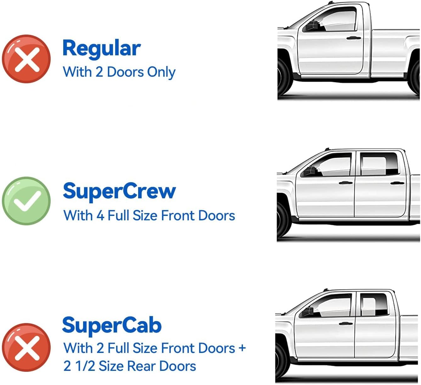 Window Visors Rain Guards for 2009-2014 Ford F150 SuperCrew Cab, Out-Channel Window Vent Wind Deflectors Visors Shades for 2010-2014 F-150 SVT Raptor Full-Size Cab