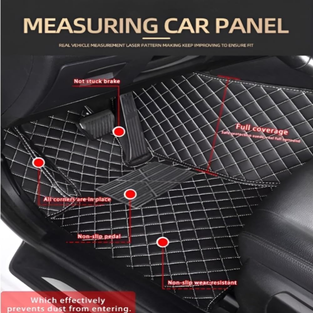 Add Personal Touch to Your Vehicle with IMEISH Customizable Logo Text Car Mats for 99% of vehiclesPads Protection Non-Slip Leather Floor Liners (Red Rice)