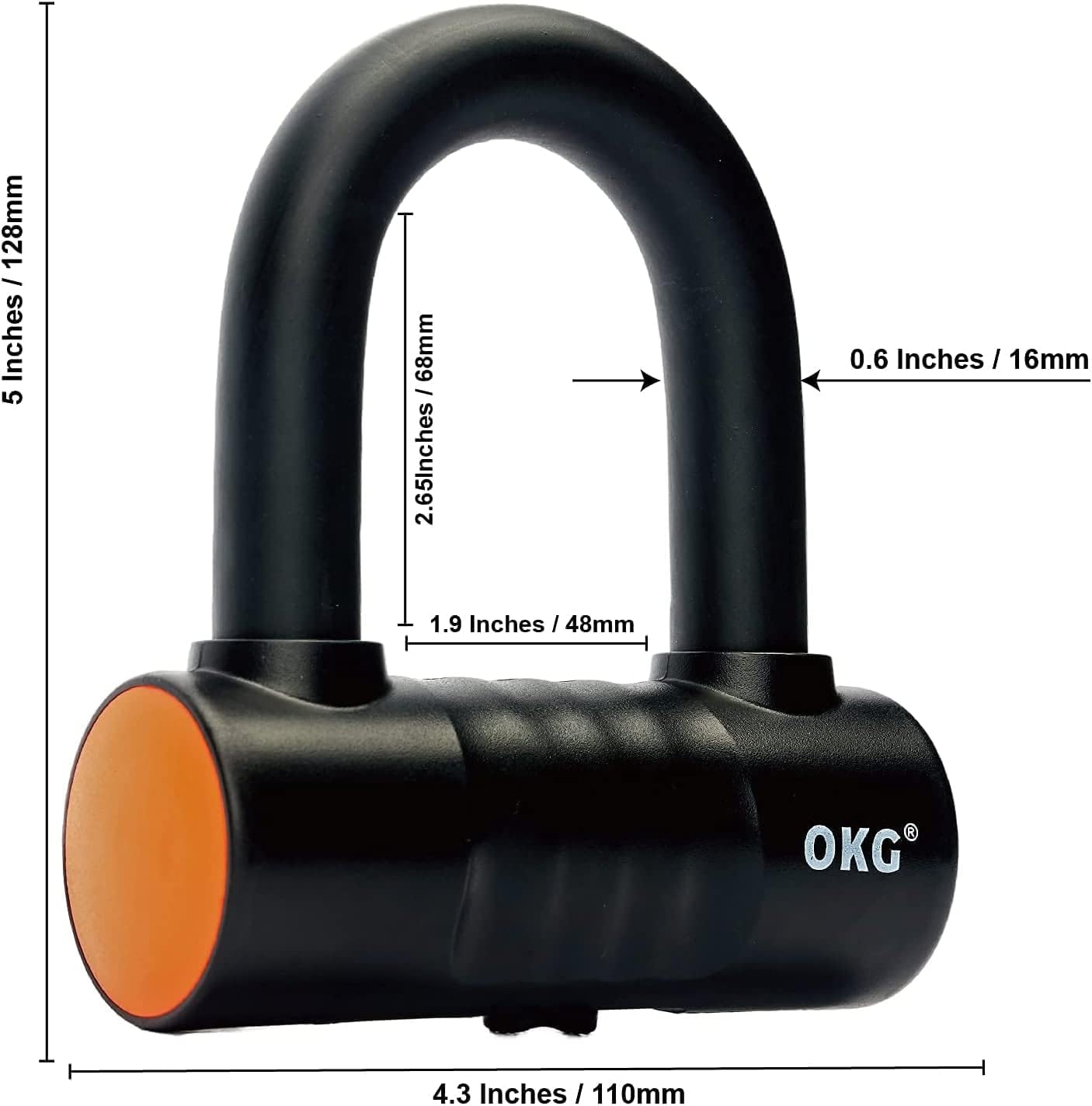 OKG Ultra Security Motorcycle Chain Lock, 4 Keys, 13lbs, 5 ft x 1/2in (12mm) Thick Motorcycle Lock Chain, Heavy Duty Chain Lock, High Security Cut Proof Chain Combo Anti Theft Heavy Duty Small U-Lock