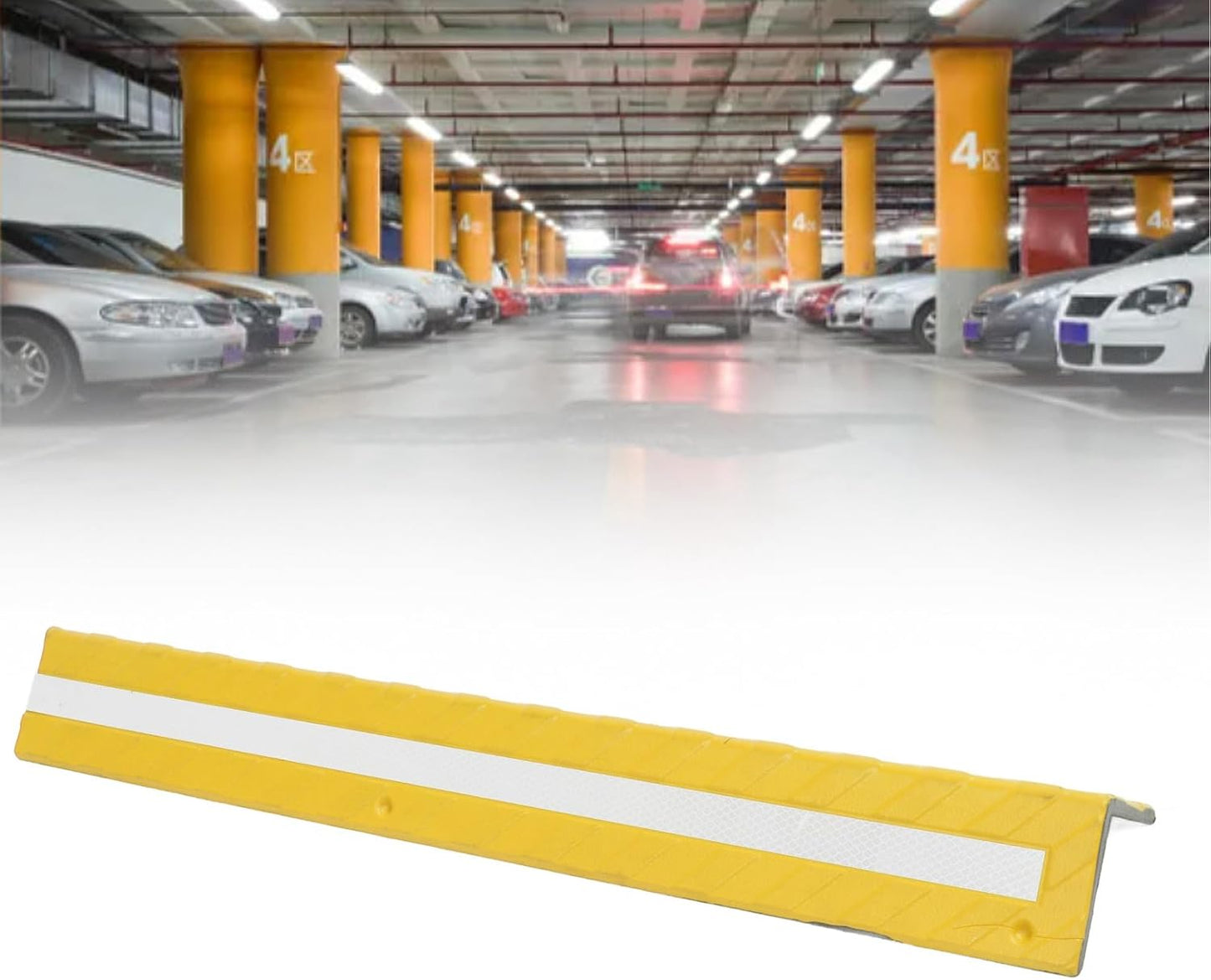 Garage Wall Protector Rubber Wall Corner Guard for Parking Garages, 80cm Long Wall Corner Protector (Yellow)