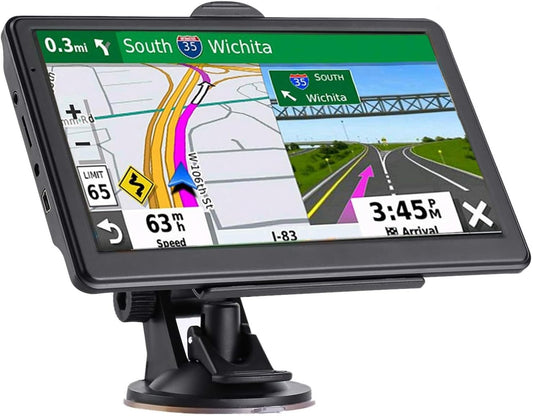 GPS Navigator for Car Truck RV - 7'' HD Touchscreen Navigation System, Latest 2025 Maps Free Lifetime Updates, Speed & Red Light Warning, Turn-by-Turn Voice Guidance, GPS Navigation for All Cars