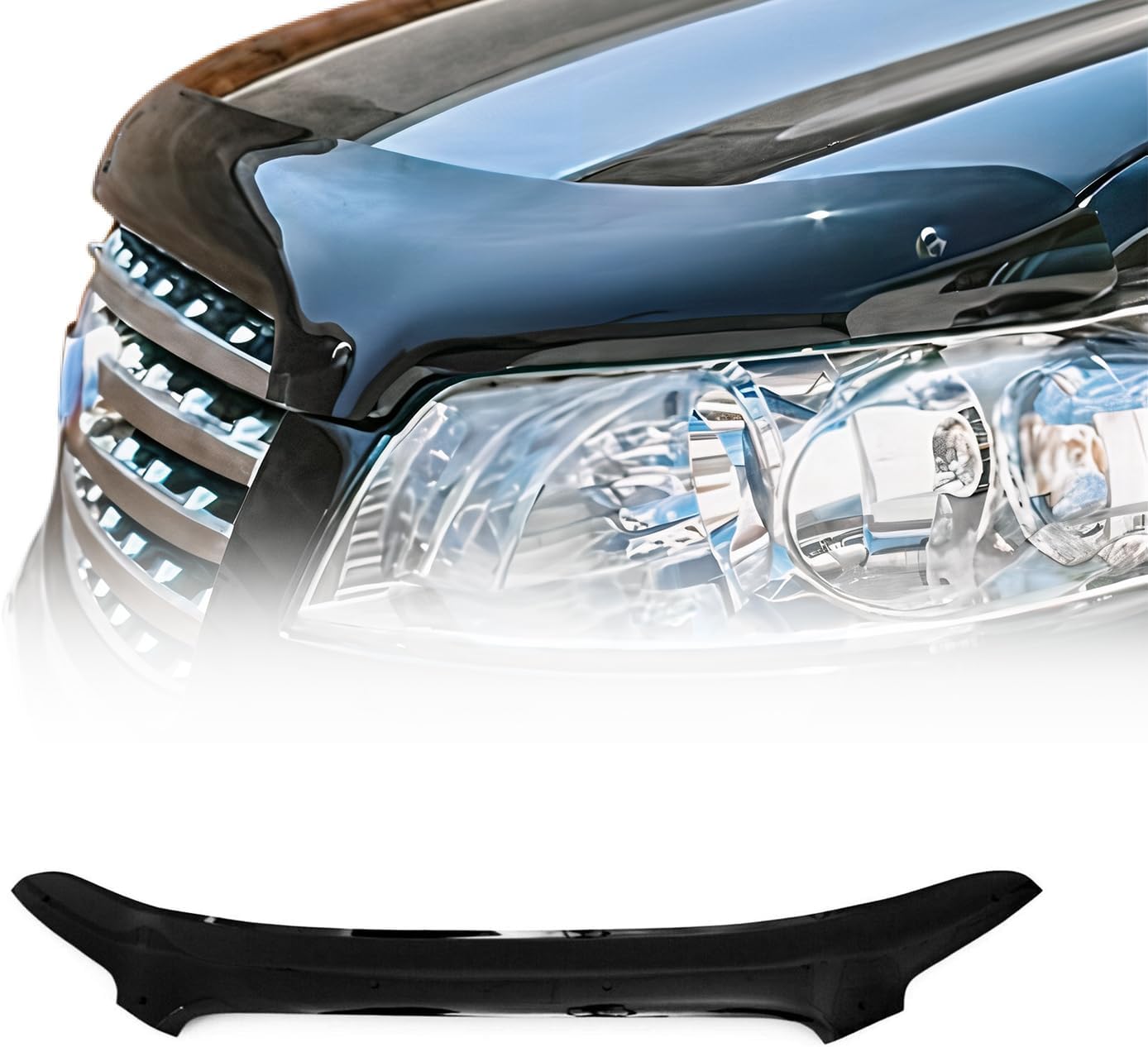 OMAC Front Bug Shield Hood Deflector Guard for Infiniti FX45 2003-2008 Black Smoke