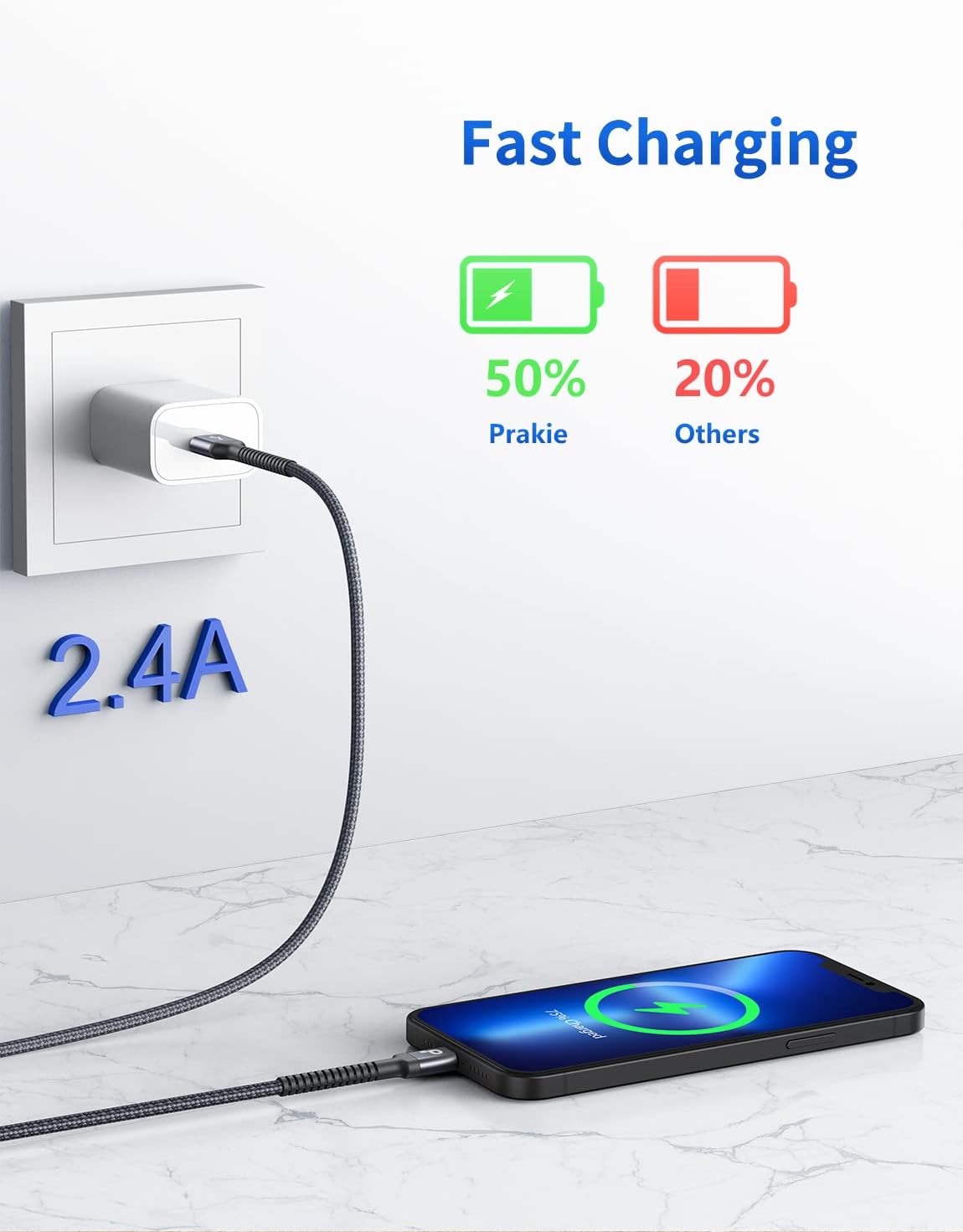 iPhone Charger Cable 2Pack 6FT, Nylon Braided Lightning Cable, [Apple MFi Certified] Fast Charging iPhone Charger Cord Compatible with iPhone 14 13 12 11 Pro Max XR XS X 8 7 6 Plus iPad and More