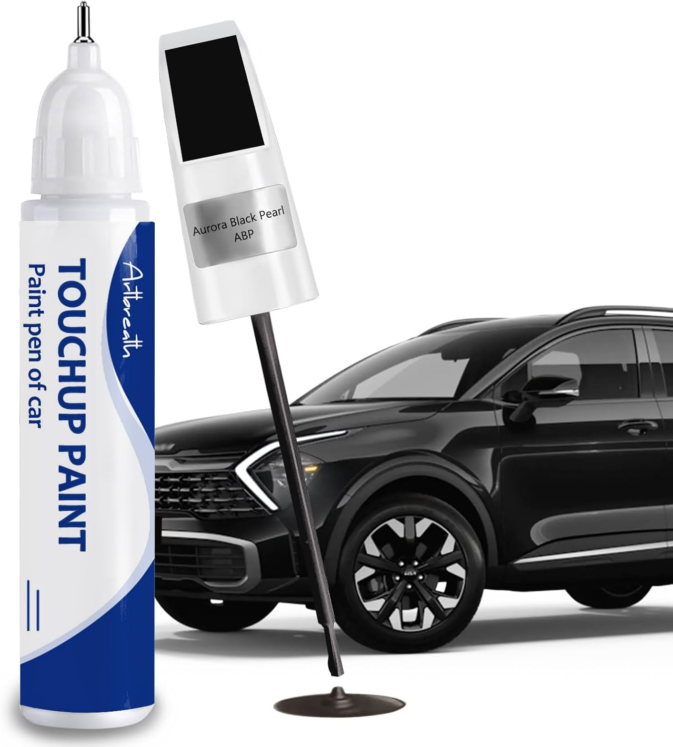 Aurora Black Pearl (ABP) Touch Up Paint for Kia-Exact Match–Chips and Nicks Car Paint Scratch Repair Kit Automotive Paint Pen for Forte/K5/Optima-models/Seltos/Sorento/Telluride