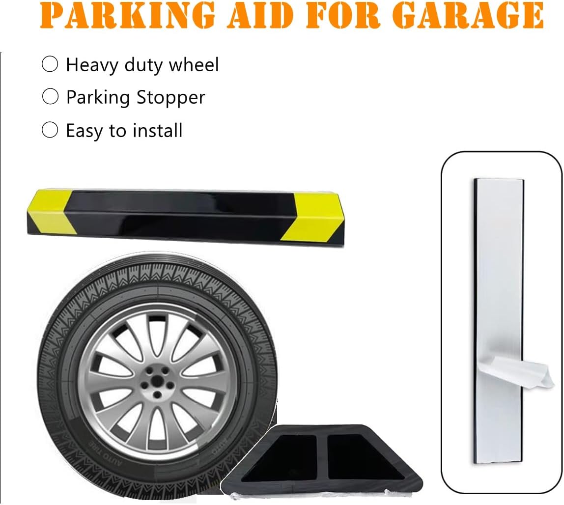 16" Heavy Duty Parking Aid for Garage, Car Parking Stopper for Garage 1 Pack, Parking Aids Protects Car, Parking Stopper Easy to Install (1 Pack 16" L x 1.25H)