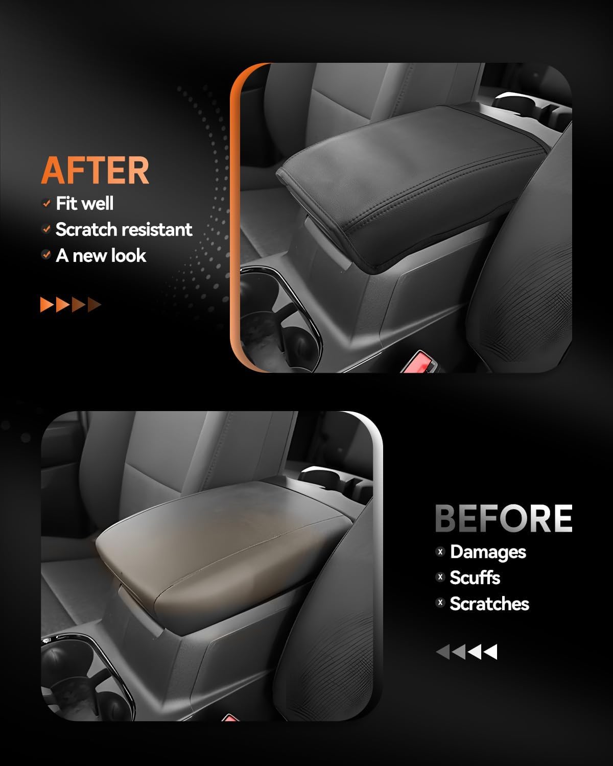 CDEFG for Chevrolet Colorado 2023-2025 2026 Center Console Cover Armrest Box Cover for Chevy Colorado (WT, LT, Trail Boss, Z71, ZR2) ccessories Console Arm Rest Protector