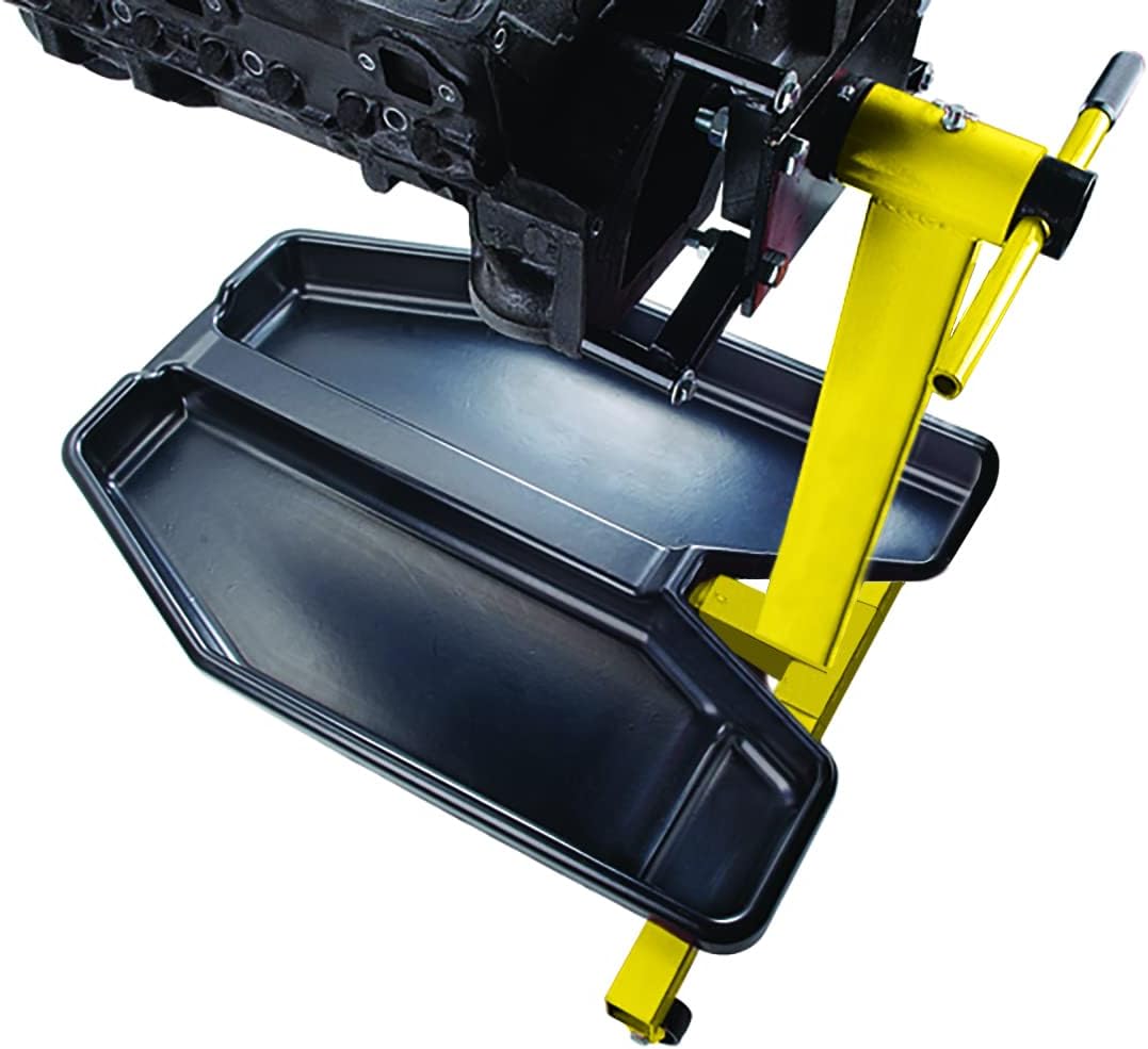 JEGS Engine Stand Drip Tray | Made In USA | Black Plastic Construction | Fits Most Upright Center Leg Engine Stands