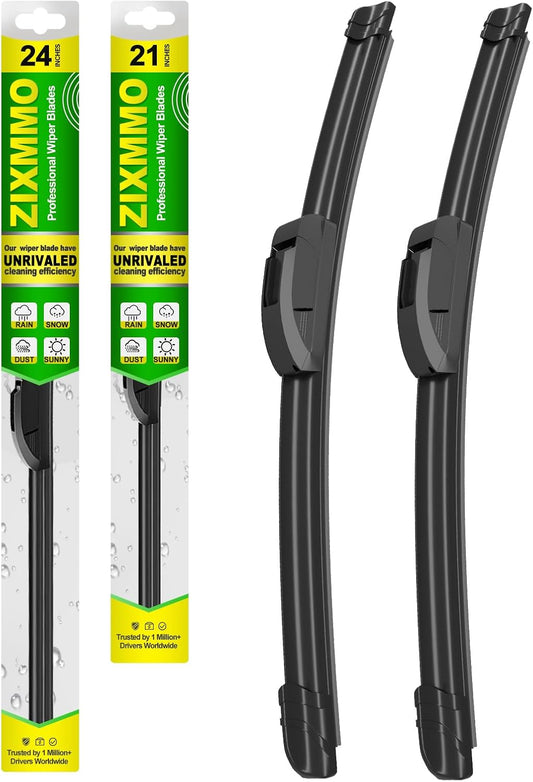OEM Quality 24in + 21in Premium All-Season Windshield Wiper Blades for Original Equipment Replacement(Set of 2)