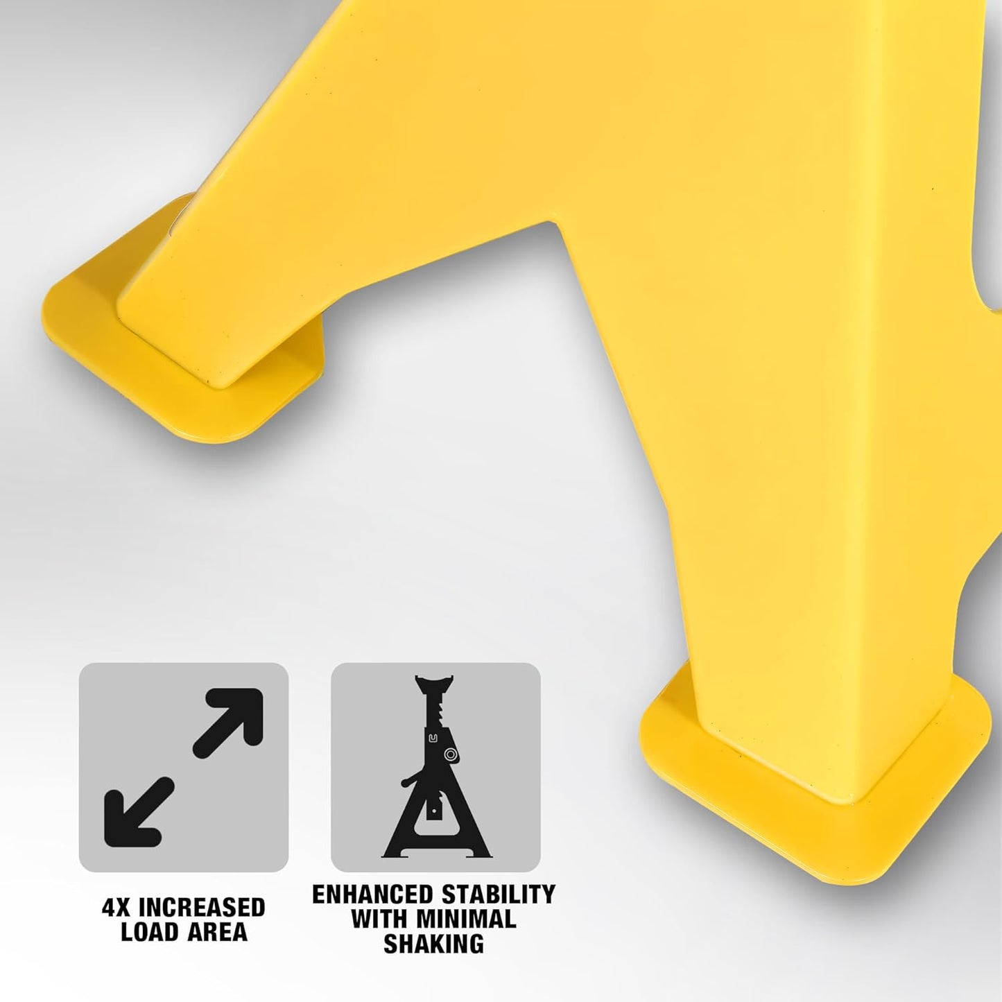 YELLOW JACKET Car Jack Stands 3 Ton with Double Locking and Large Foot Base for Lifting SUVS, Heavy Duty Steel, 6600 lb Capacity, 1 Pair, Yellow