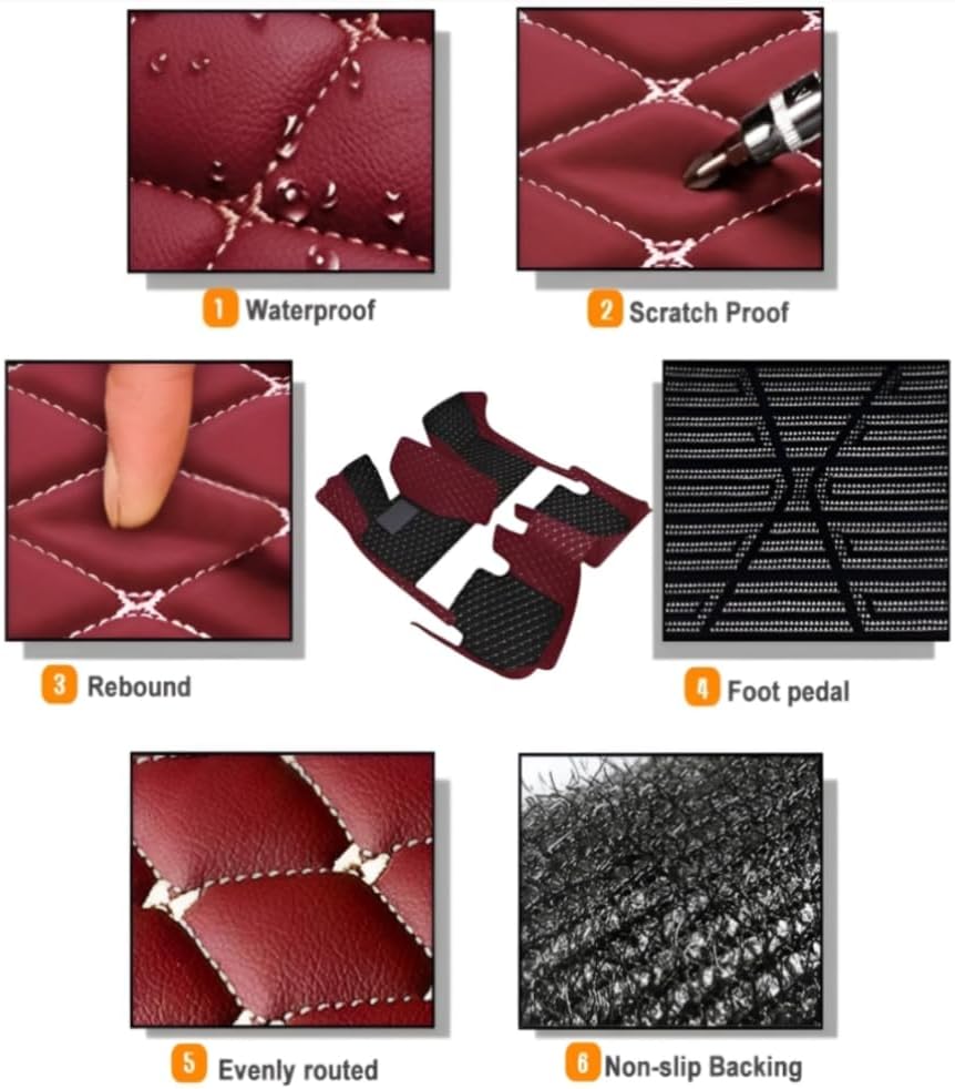 Add Personal Touch to Your Vehicle with IMEISH Customizable Logo Text Car Mats for 99% of vehiclesPads Protection Non-Slip Leather Floor Liners (Gray)