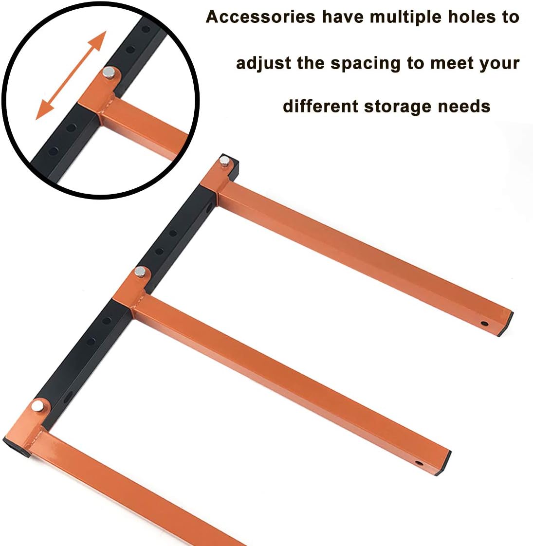 Homydom Garage Shelving Wood Rack,Lumber Storage Rack Wood Organizer Wall Mount Rack Heavy Duty Metal Saving Indoor & Outdoor Space with 3-Level, 4 Pack