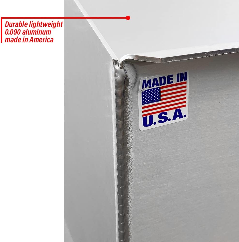 Pit Posse 431 Utility Fuel Jug Rack Holder Shelf 46" Fits 4 Five Gallon Jugs - Made in USA - Enclosed Race Trailer Garage Shop Aluminum Quad Four Mount Storage Organizer (Silver)